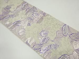 アンティーク　椿模様織り出し袋帯（材料）